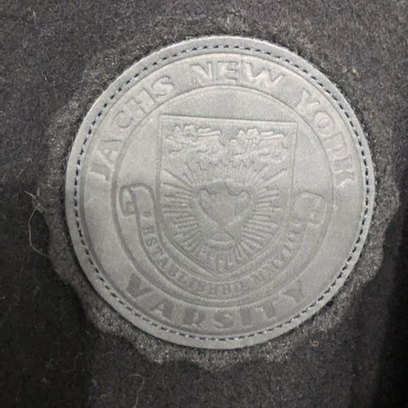 JACHS NEW YORK CHIC LUXE VARSITY LEATHER WOOL JACKET SIZE M - Picture 4 of 13